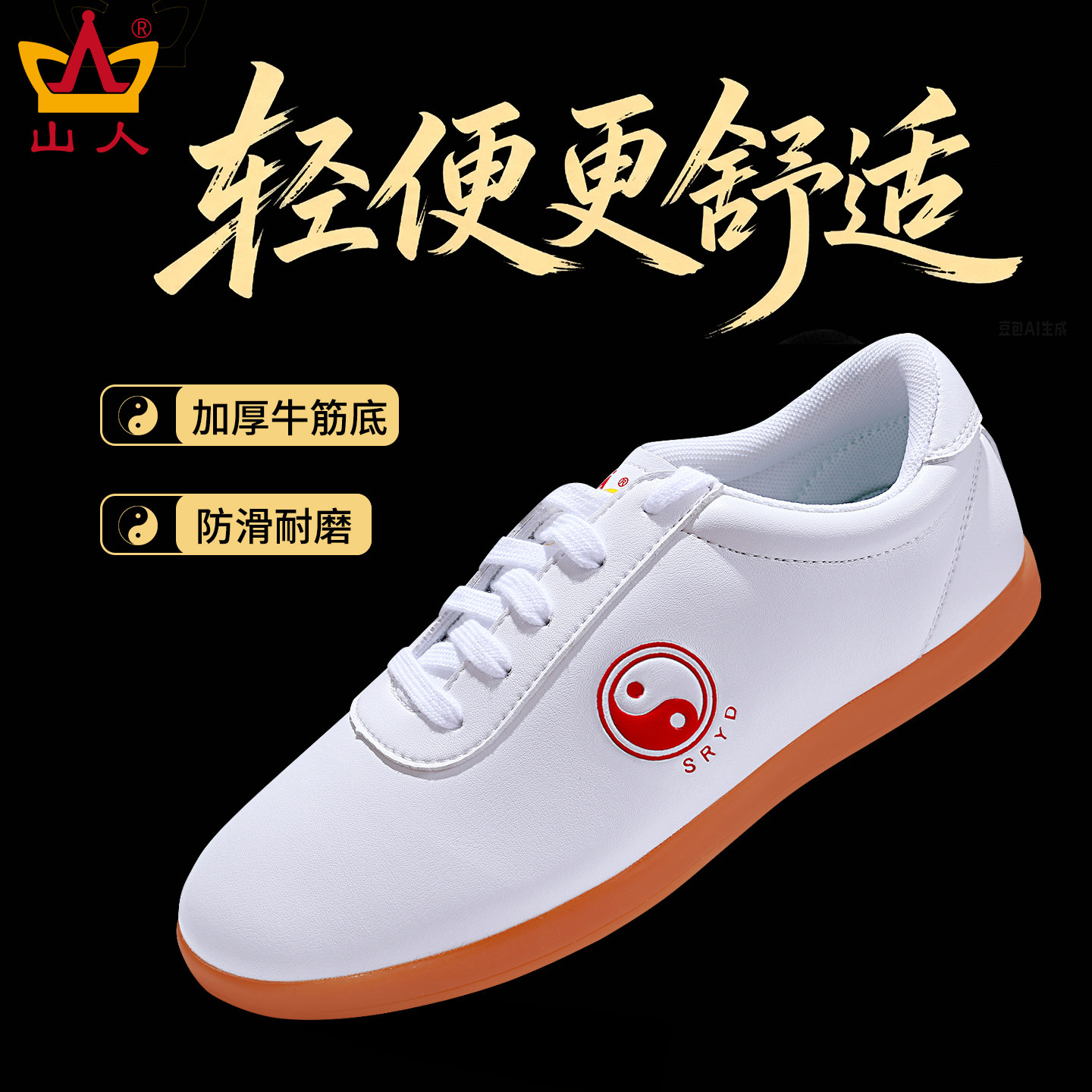 山人运动日常百搭太极鞋防滑透气图片