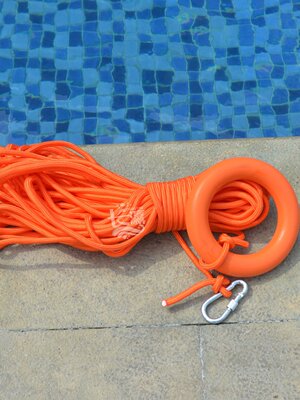 浮漂救生绳 游泳池救生绳 救生浮锁带环带扣户外运动求生绳