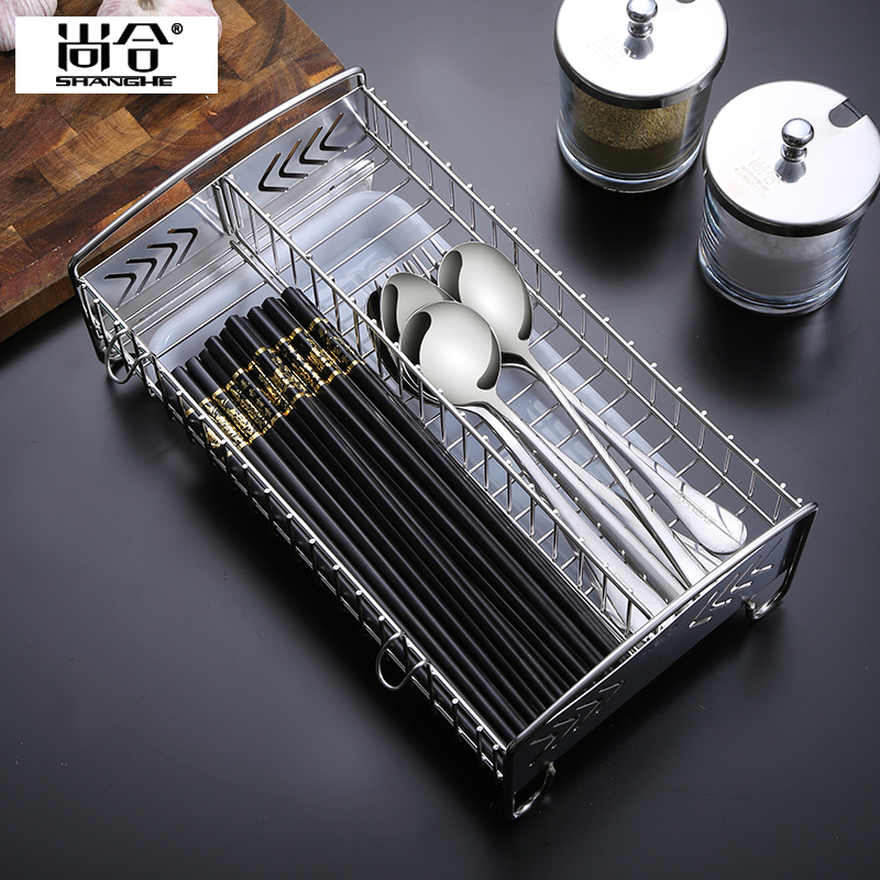 尚合304不锈钢消毒柜筷子筒厨房筷笼收M纳盒沥水篮拉篮筷子盒