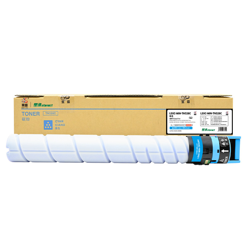 莱盛星承 LSXC-MIN-TN328C 粉仓 标容 青色  有芯片 28000页 适用于KONICA MINOLTA bizhub c250i/300i