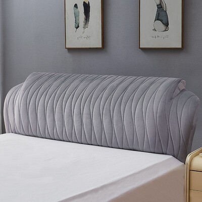 布艺全包弧形床头套罩简约现代软包防尘罩弹力加厚保护套0415wi.