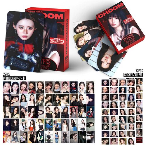 127张BABYMONSTER CHOOM 宝怪李茶仁RORA小卡贴纸自印高颜双面卡