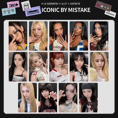 ICONIC BY MISTAKE周边自印小卡LE SSERAFIM KATSEYE ILLIT特典卡