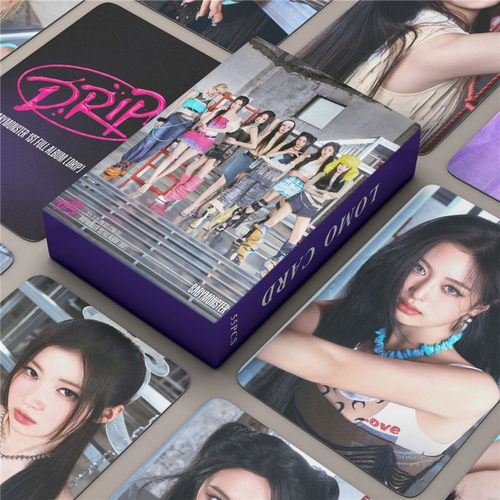 55张BABYMONSTER自印双面小卡镭射卡DRIP卡片 RAMI闪卡随机明信卡