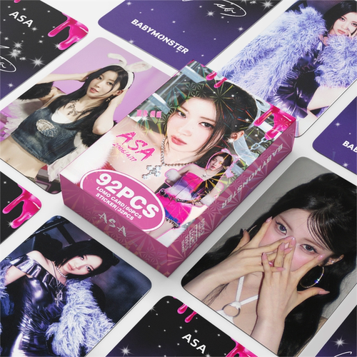 92张ASA并杏纱BABYMONSTER新专辑照片卡随机小卡明星自印LOMO卡