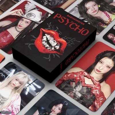 55张BABYMONSTER小卡PSYCHO卡片郑雅譞AHYEON自印双面3寸明信片