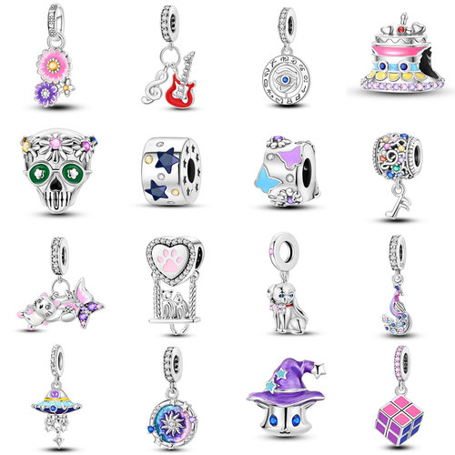 原创外星飞船串珠DIY手绳S925银