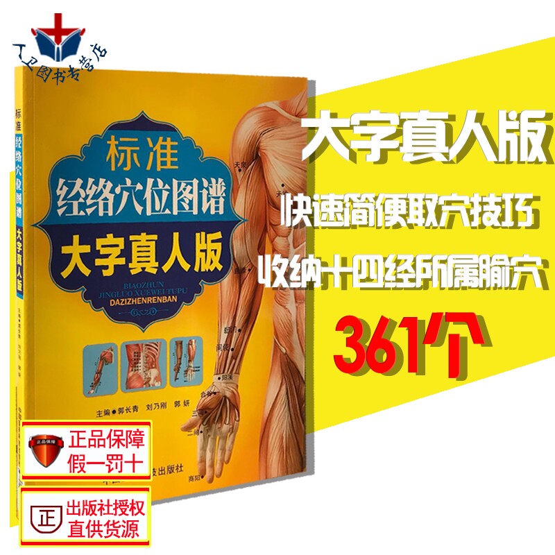包邮 正版 标准经络穴位图谱(大字真人版)郭长青 刘乃刚 郭妍 中国医药科技出版社9787506766159 中医针灸按摩推拿经络穴位图谱