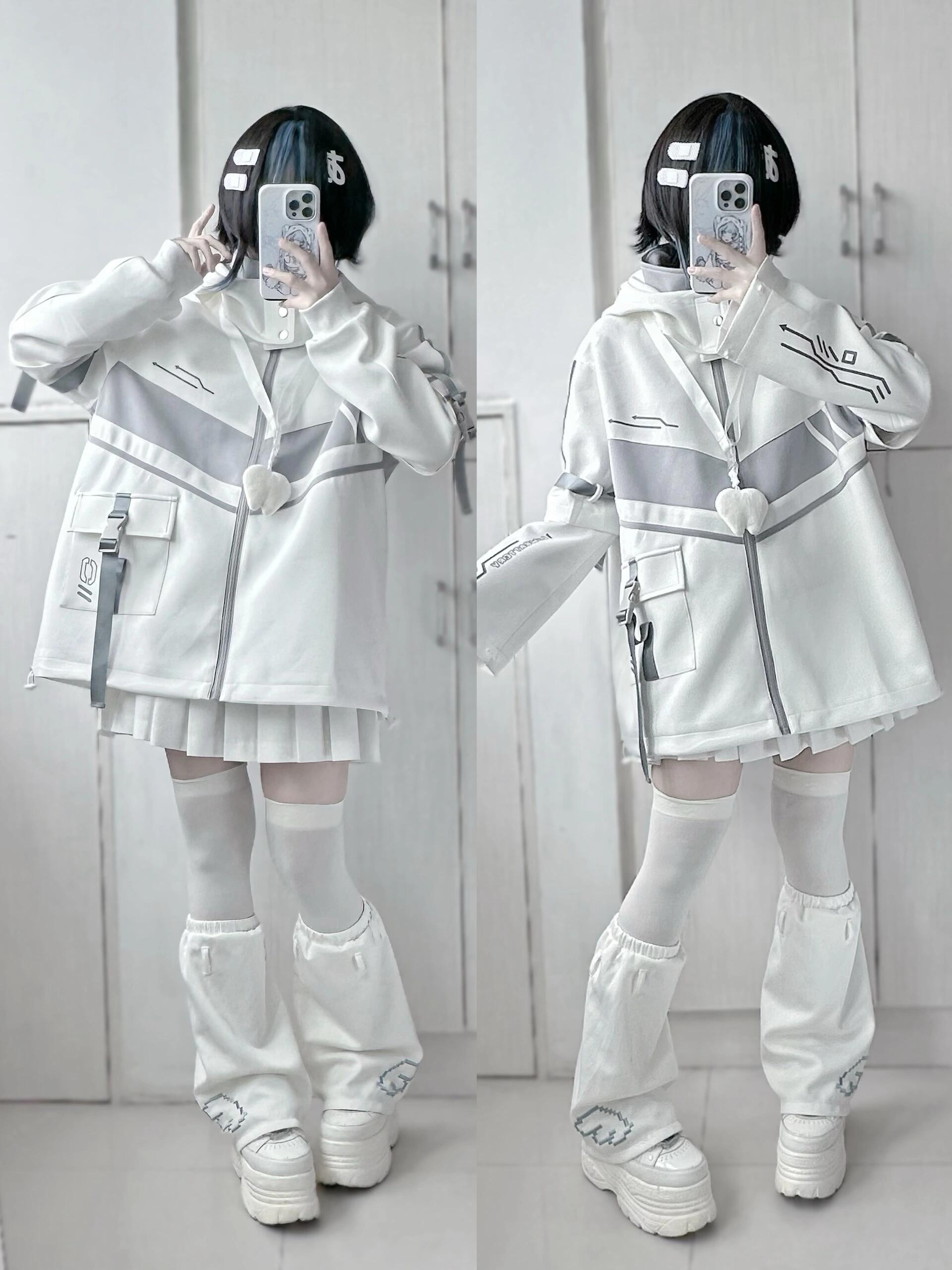 美式撞色二次元运动套装外套潮流可爱亚文化量产型冲锋衣