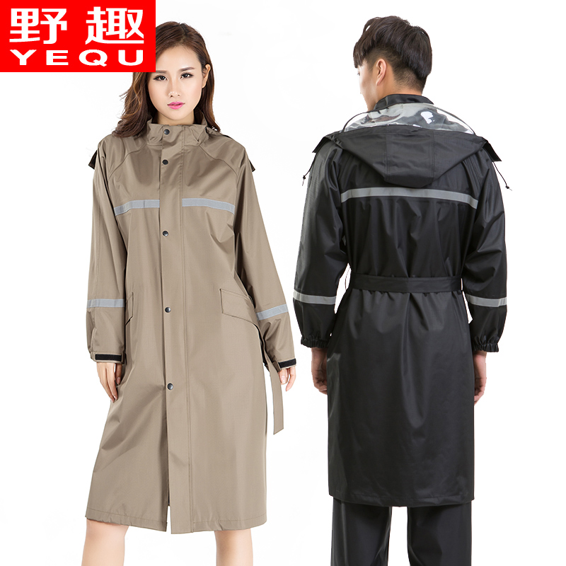 野趣长款连体雨衣骑行户外带帽檐