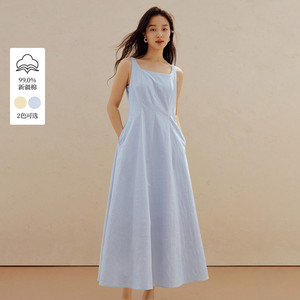 【李佳琦直播间】茵曼方领收腰无袖连衣裙/镂空薄针织开衫