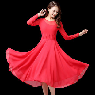 杨丽萍同款连衣裙广场舞服装大摆裙新款时尚中老年现代舞蹈服女夏