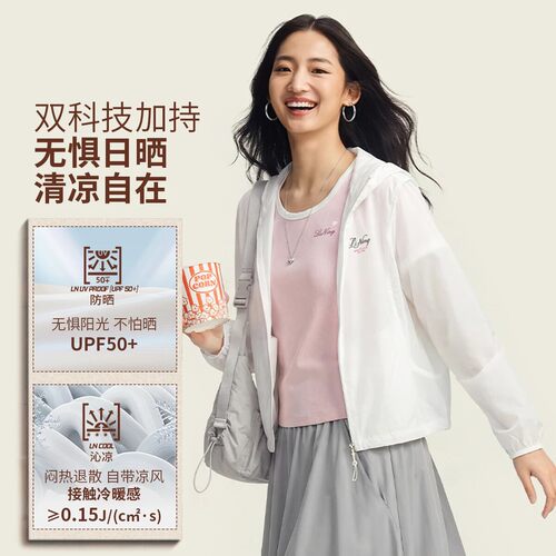 李宁防晒外套白鹿同款女子抗紫外线皮肤衣宽松运动风衣AFDW512