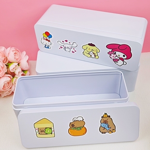 长方形曲奇铁盒黄油饼干包装凤梨酥面包糕点喜糖盒子ins风文具盒