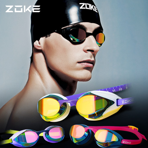 zoke/洲克竞技小框电镀游泳眼镜