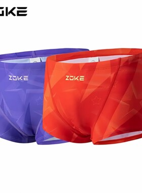 zoke洲克泳裤男士小平角游泳裤专业运动训练速干竞技比赛抗氯时尚