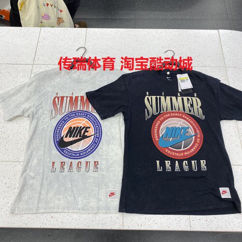 NIKE/耐克短袖男夏新款宽松休闲图案印花篮球运动棉T恤HJ3435-010
