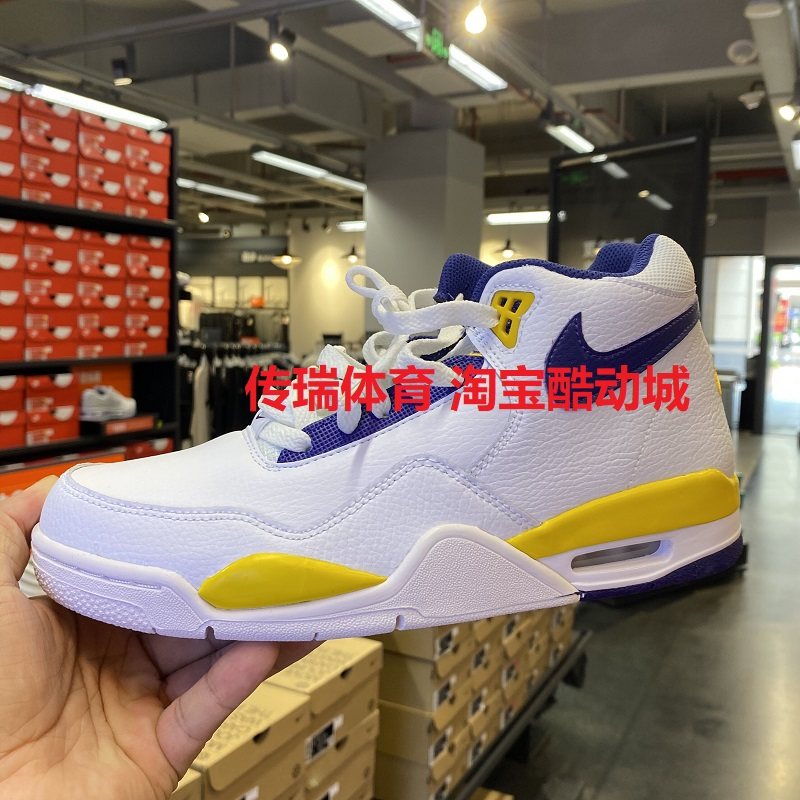 Nike Flight Legacy 男子AJ4兄弟湖人高帮文化篮球鞋 BQ4212-102