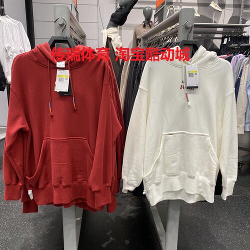 NIKE耐克女卫衣马年限定新年款图案印花宽松连帽套头衫IQ3826-133