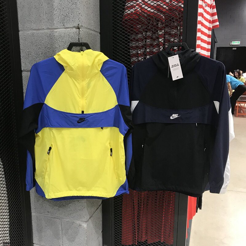 耐克拼色防风休闲运动夹克外套