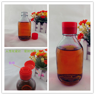 新款透明玻璃瓶小磨香油瓶麻油瓶酱油醋瓶番茄酱瓶茶油瓶菌瓶含盖