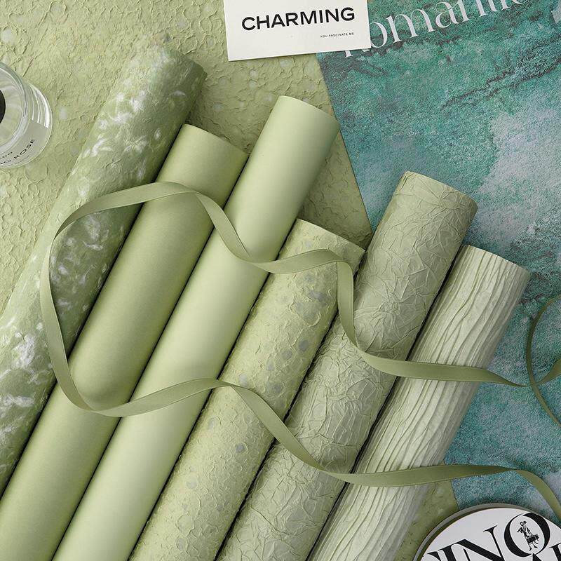 春夏ins风绿色系薄荷曼波鲜花包装纸幼儿园环创手工diy装饰折纸