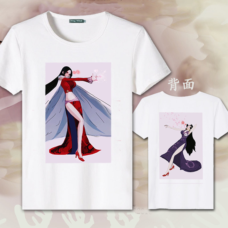 海贼王情侣t恤男女短袖路飞女帝卡通动漫情侣装体恤半袖衣服