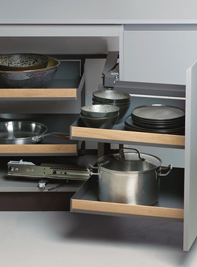 PEKA瑞士铂格转角小怪物拉篮进口厨房转角柜置物篮橱柜拐角半开篮