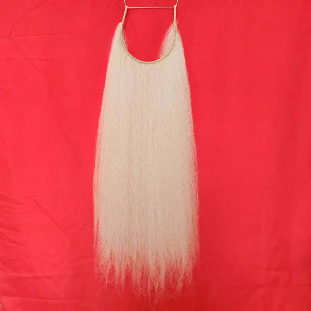 戏曲白满髯口超长牦牛毛假胡子戏剧表演铜条道具直销