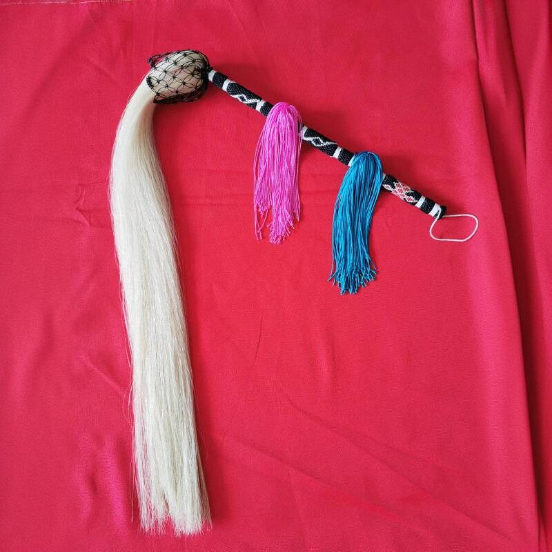 太极拂尘真马尾通把拂尘道士用品太监拂尘蝇甩子手工编织厂家直销