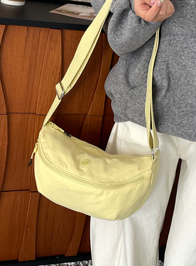 捷朗仕2025新款多巴胺牛津布百搭单肩斜挎包女尼龙轻便小众马鞍包