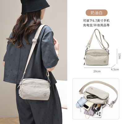 轻便包包女斜挎小包多层尼龙帆布手机包女士逛街小挎包休闲百搭