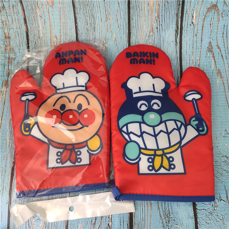 日单卡通微波炉烤箱防烫手隔热手套加厚耐高温可爱厨房烘焙棉布