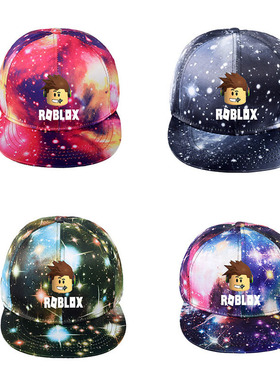 roblox帽子游戏周边五色星空帽子儿童卡通棒球帽学生平沿帽鸭舌帽