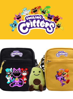 恐怖波比微笑动物Smiling critters儿童帆布小方包轻便百搭斜挎包