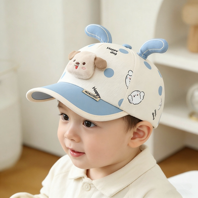 1-2-3-4岁5宝宝帽子棒球帽春季遮阳帽防晒儿童鸭舌帽女孩男童春款