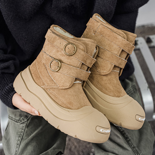 加绒加厚保暖防滑大头休闲丑萌情侣棉鞋 新款 女 2025冬季 雪地靴男款