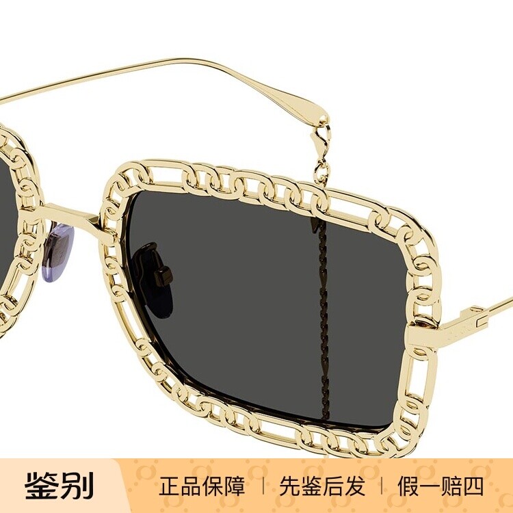 正品GUCCI古驰墨镜时尚金属潮流个性男女太阳镜GG1112S长方形眼镜