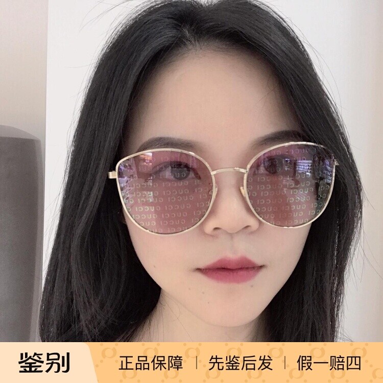 正品代购 GUCCI古驰字母墨镜女GG0807SA猫眼形眼镜古奇金属太阳镜
