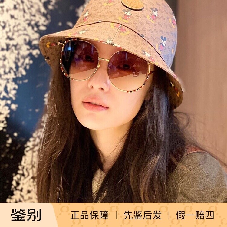 倪妮新年gucci米奇女大框墨镜