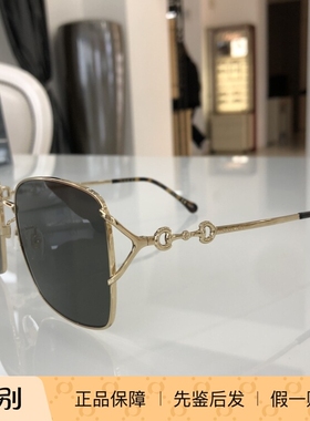正品GUCCI古驰眼镜马衔扣系列墨镜方形金属大框太阳镜女GG1018SK