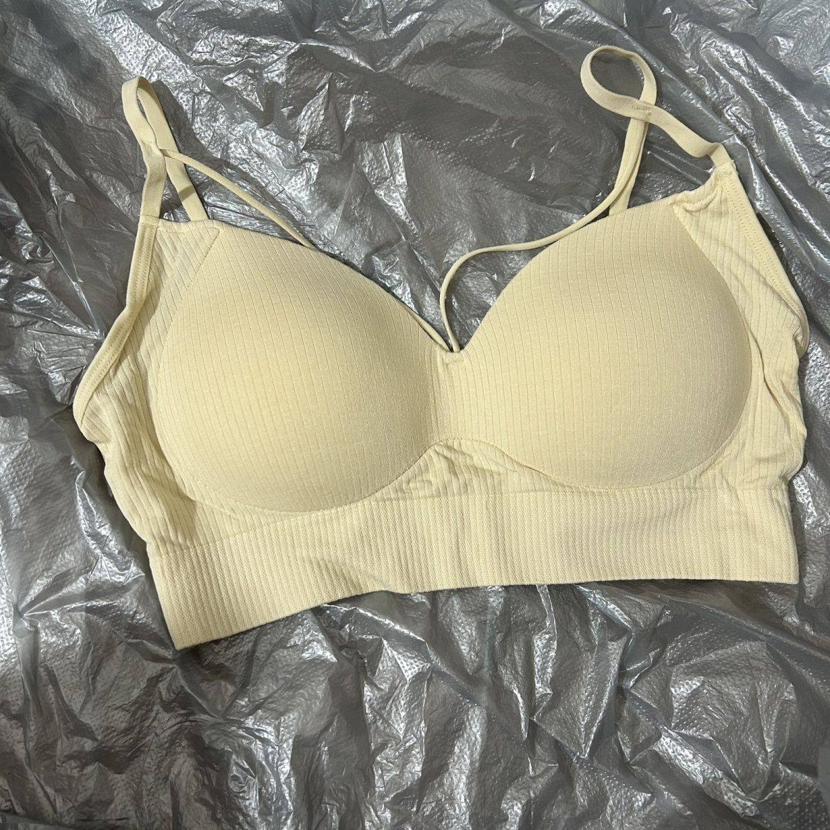 都某恋人薄款美背内衣女bra聚拢乳胶一体性感交叉带舒适少女抹胸