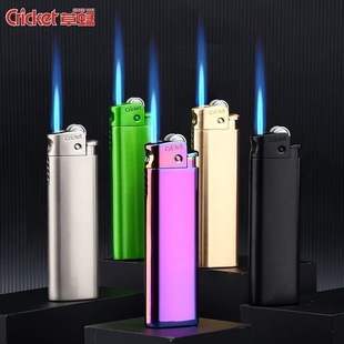 Cricket正品草蜢deluxe创意滑轮防风金属砂轮充气直冲打火机齿轮