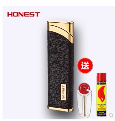 百诚超薄防风打火机可放入烟盒充气男女高端时尚精美礼品盒包装