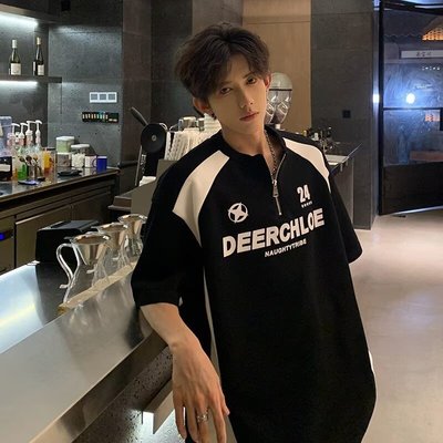 美式高街机车服t恤男款夏季