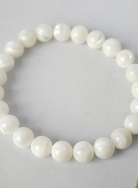 天然白蝶贝手链珍珠贝手串高颜值简约轻奢精致情侣手链小清新手链