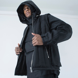 多涂层面料机能割线宽松马甲 90D白鸭绒填充 STREAMLET.CHEN VEST