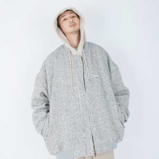 原创镭射标示棒球服 重磅940g 宽松毛呢外套 COAT STREAMLET.CHEN