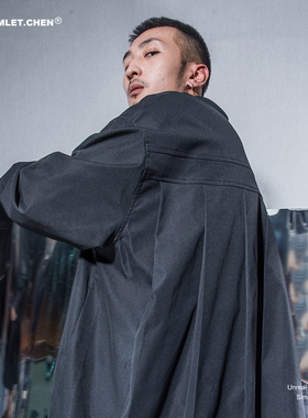 STREAMLET.CHEN:LOUVER FOLD OVERSIZE SHIRT/百叶褶廓形宽松衬衫