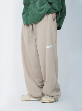 STRCHENxHUIZ联名款纯色vibe风卫裤阔腿裤男女国潮宽松休闲运动裤